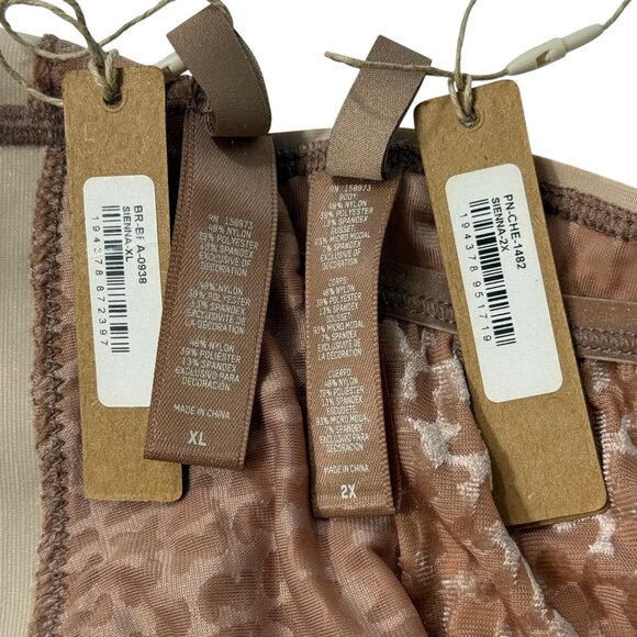 SKIMS Velvet Logo Scoop Bralette + String Bikini Sienna XL/2X - Picture 7 of 11